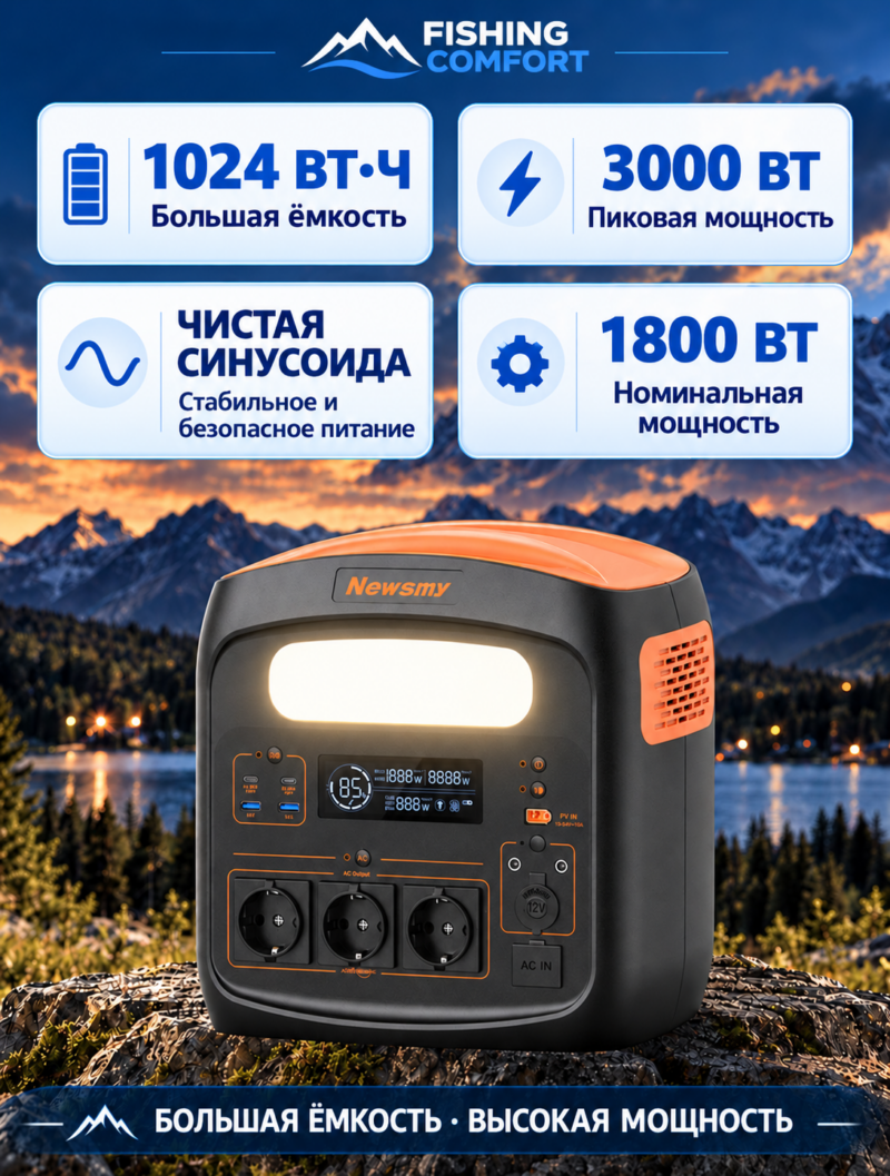 Портативная электростанция Newsmy N1200